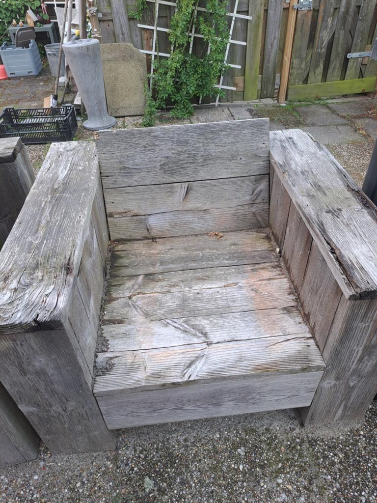 Steigerhout set, Tuin en Terras, Ophalen, Gebruikt, Hout