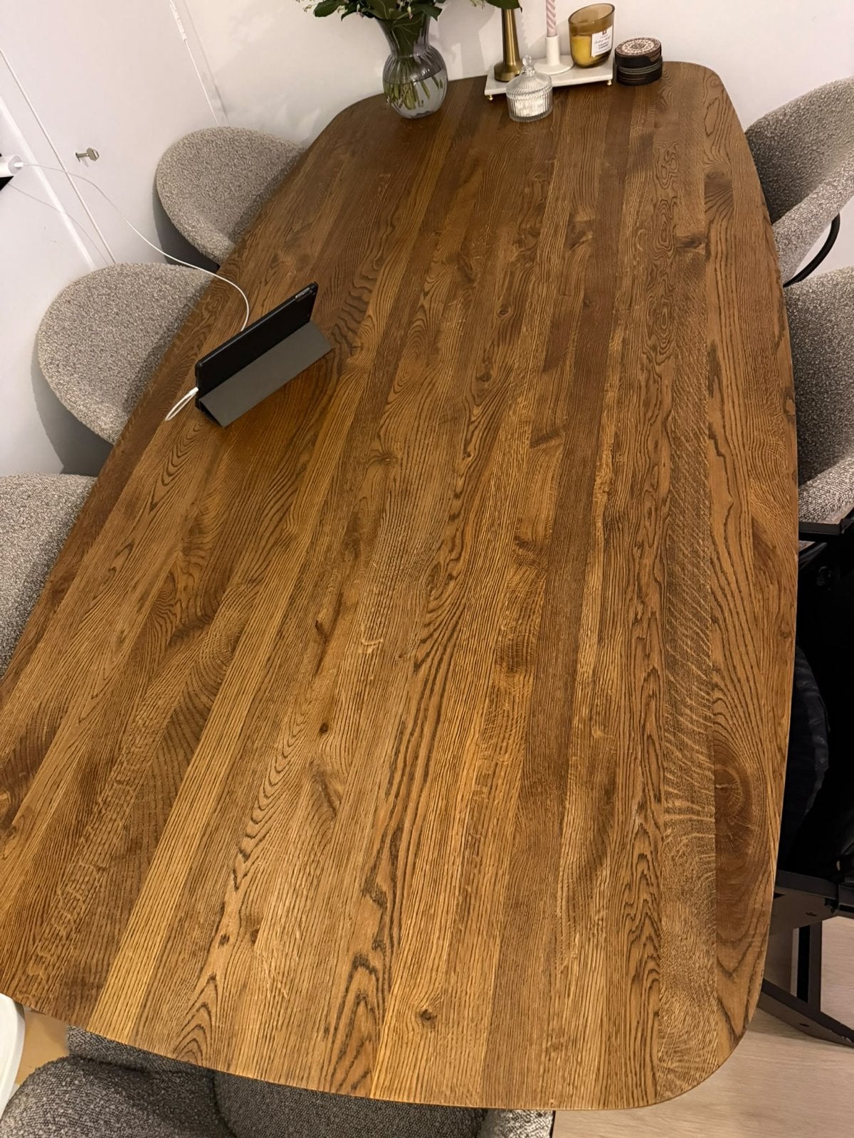 Eikenhouten eettafel 120x270 cm - Zo goed als nieuw, 100 tot 150 cm, Eikenhout, 200 cm of meer, Ophalen of Verzenden