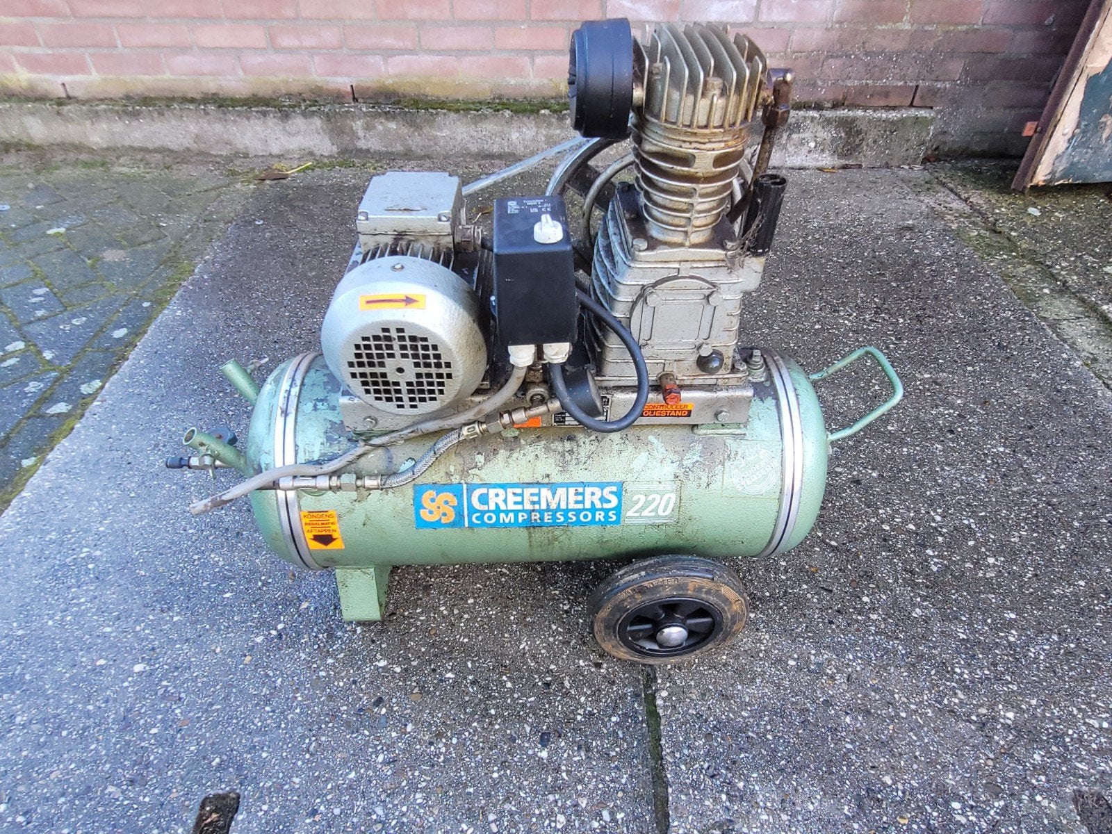 creemers compressor 380 volt, 25 tot 100 liter, Ophalen, Gebruikt