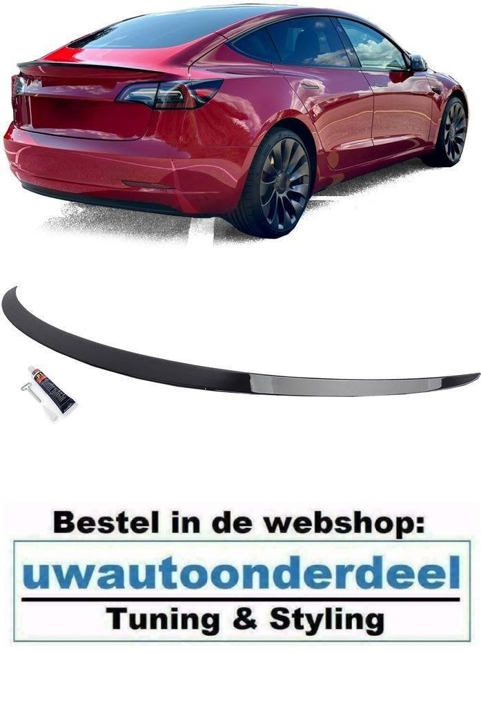 Achterklep Spoiler Glans Zwart Voor Tesla Model 3 Performanc, Verzenden, Automotive Parts, A.parts@hotmail.nl, Trasmolenlaan 12 3447 GZ Woerden