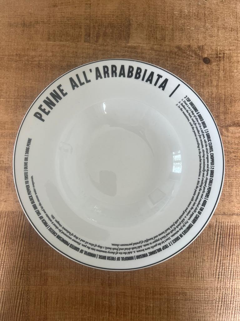 Gusta 8 x Pastaborden met recept 27cm, Huis en Inrichting, Keuken | Servies, Ophalen, Zo goed als nieuw, Bord(en), Overige stijlen