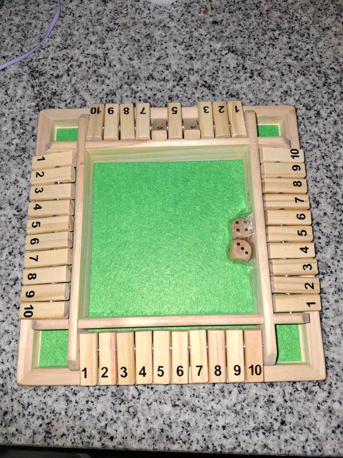 Shut the box, Een of twee spelers, Ophalen, Zo goed als nieuw