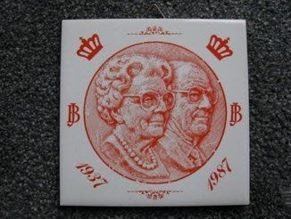 jubileum tegel van Koningin Juliana en Prins Bernhard, Ophalen of Verzenden, Zo goed als nieuw, Overige typen