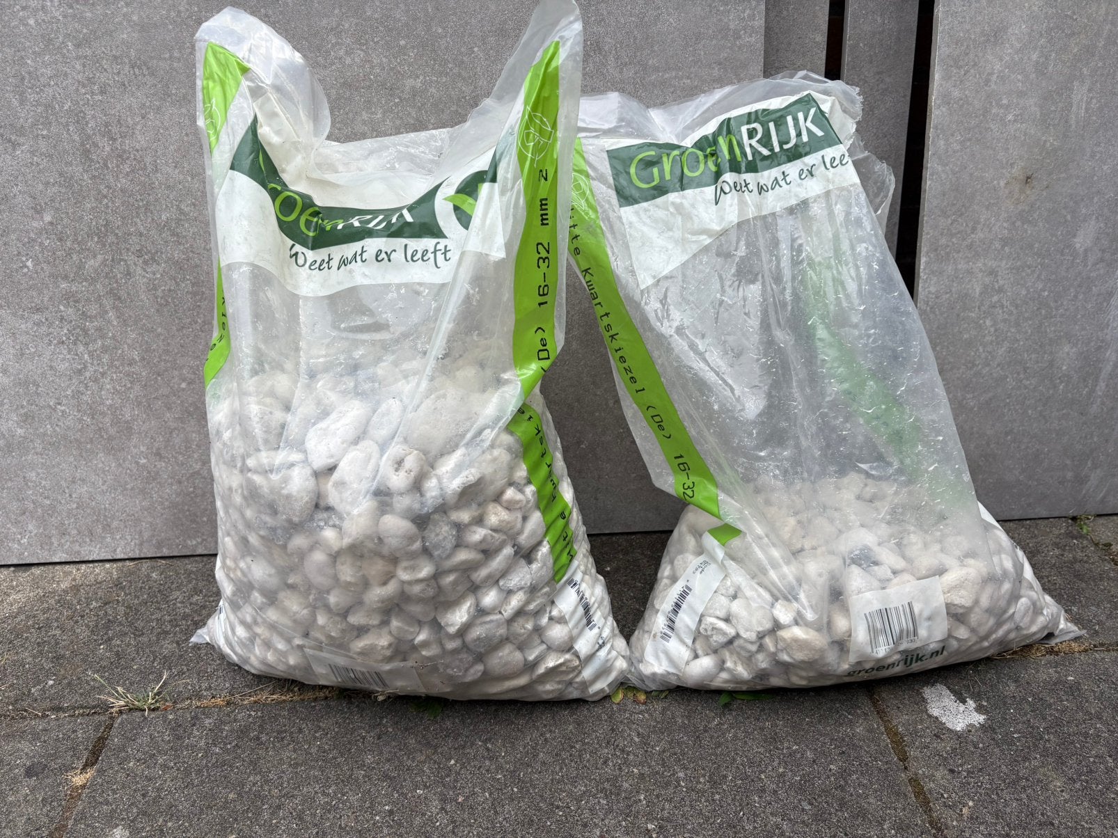 Groenrijk Witte kwartskiezel 16-32 mm, Tuin en Terras, Ophalen, Wit, Nieuw, Grind