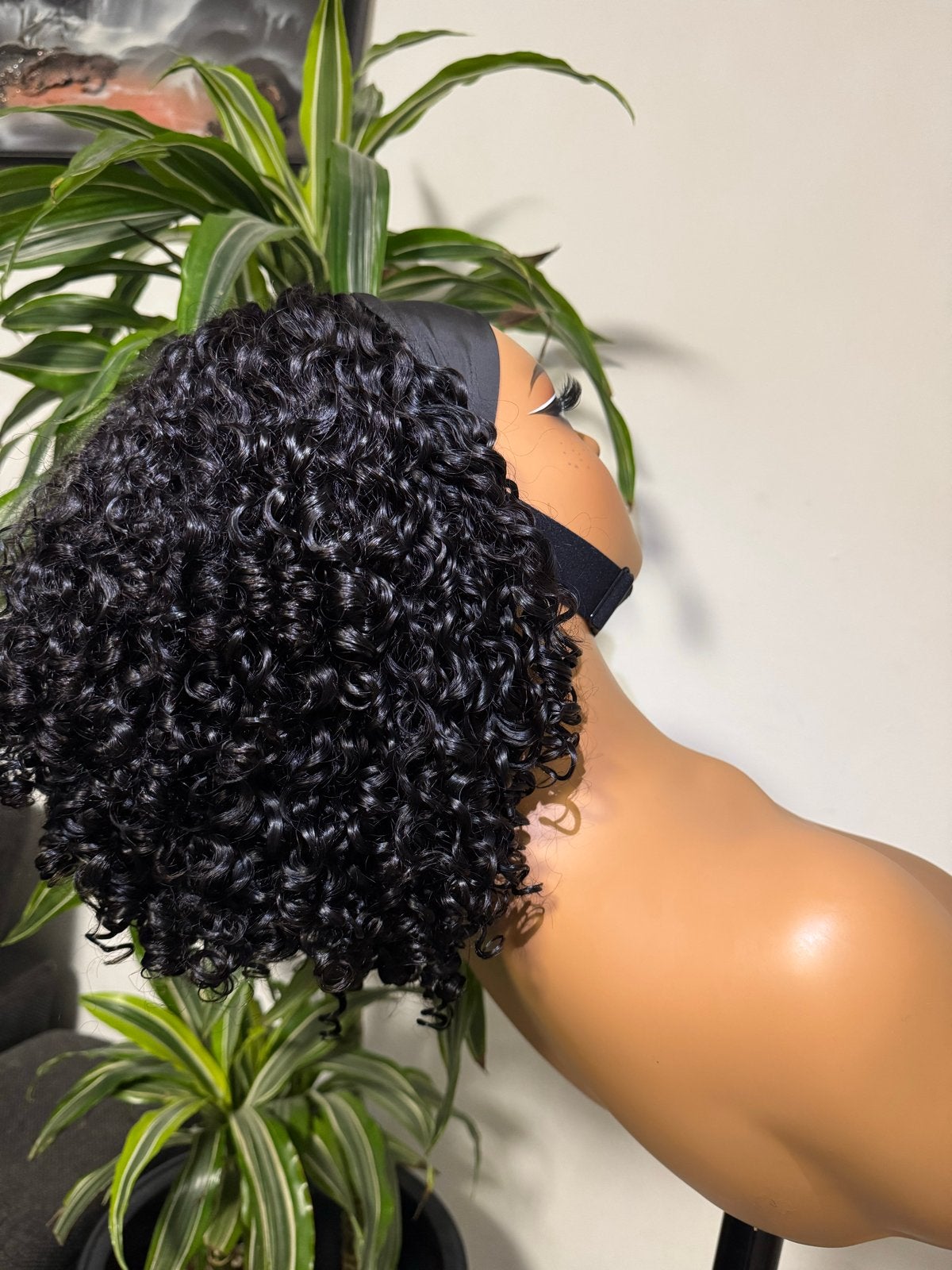 Headband Pruik Human Hair Krullend 12 inch, Ophalen of Verzenden, Nieuw, Pruik of Haarverlenging