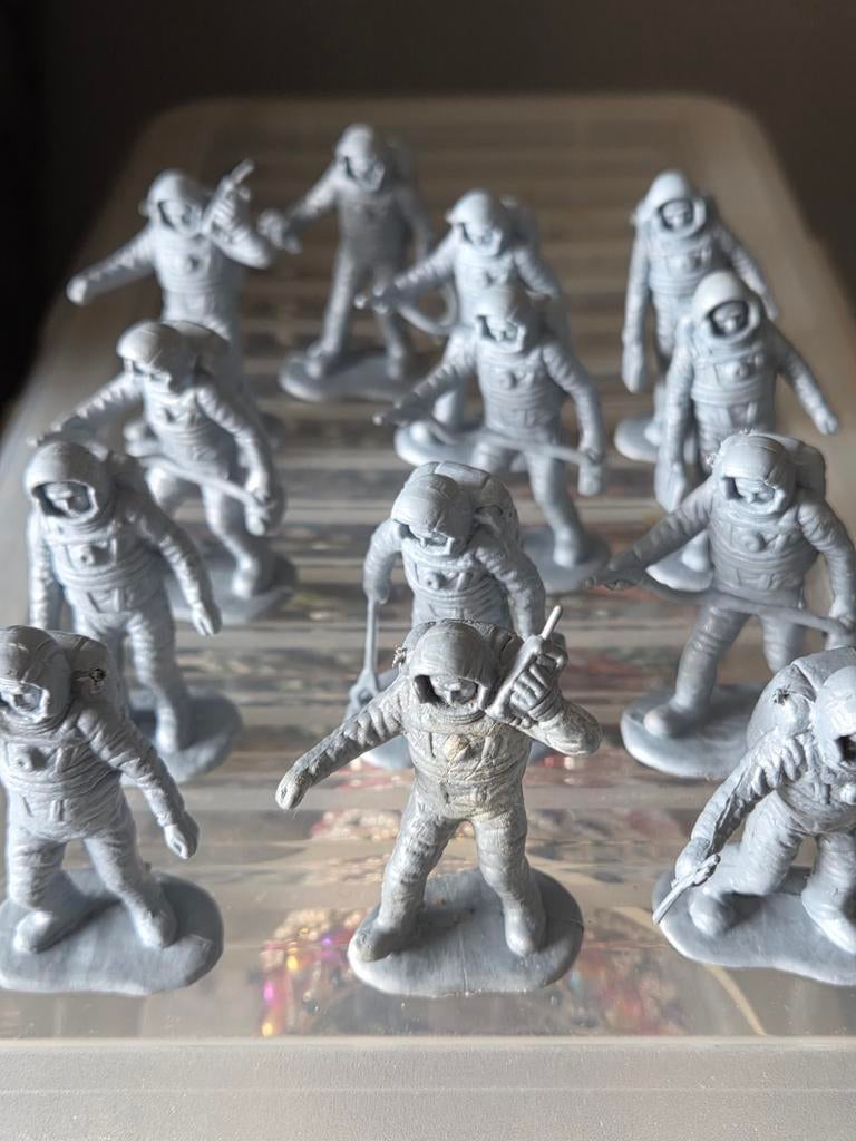 Set van 13 Astronaut Speelfiguren - Grijs, Verzamelen, Ophalen of Verzenden, Gebruikt