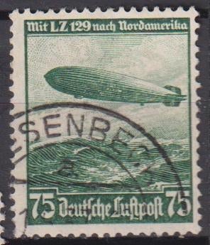 Duitse Rijk Zeppelin2, Verzenden, Gestempeld, Vliegtuigen