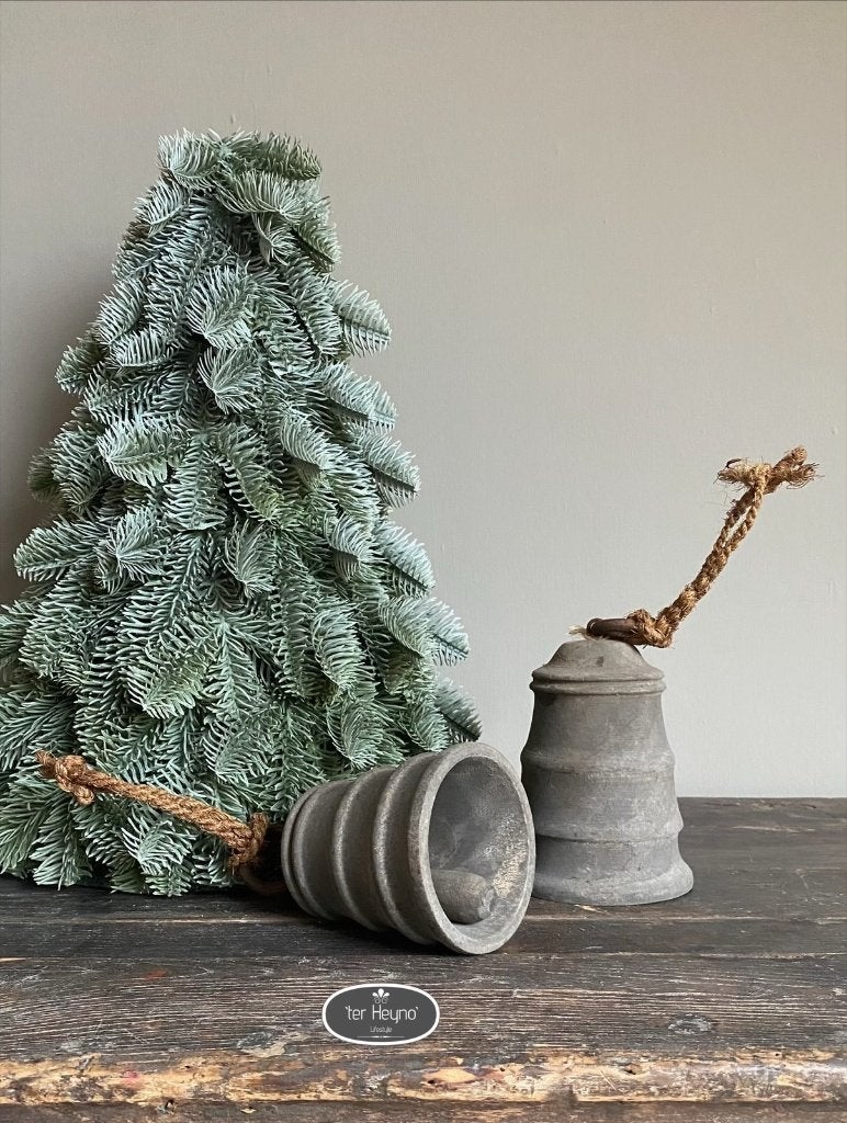Houten klok touw L hout kerst klokje stoer sober landelijk, Verzenden, Nieuw, Grijs, Hout