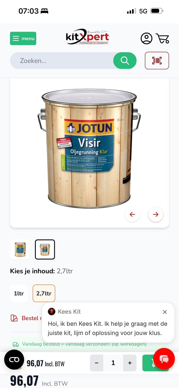 Jotun Visir Oljegrunning Klar beits transparant, Ophalen, Overige kleuren, Nieuw, Beits