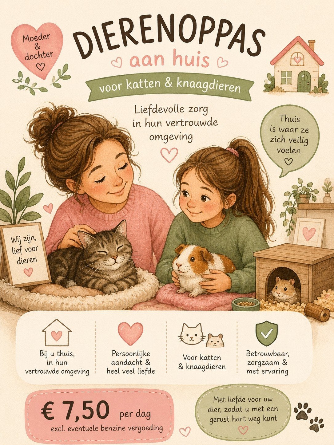 dierenoppas kattenoppas regio grootebroek, Ophalen of Verzenden, Nieuw