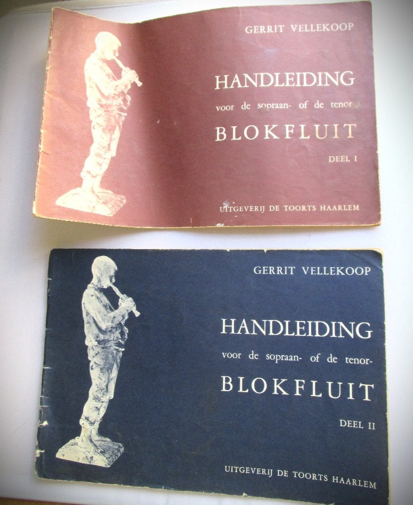 Sopraan of Tenor Blokfluit Bladmuziek~Deel 1 + 2~Vellekoop, Ophalen of Verzenden, Gebruikt, Overige soorten, Blokfluit