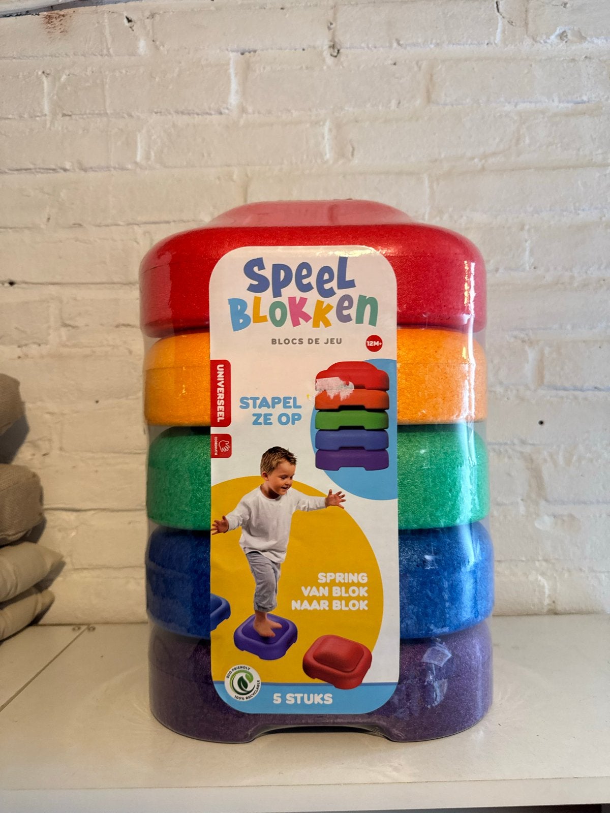 Speelblokken 5 stuks - Stapel ze op, spring van blok naar bl, Ophalen of Verzenden, Nieuw, Overige merken
