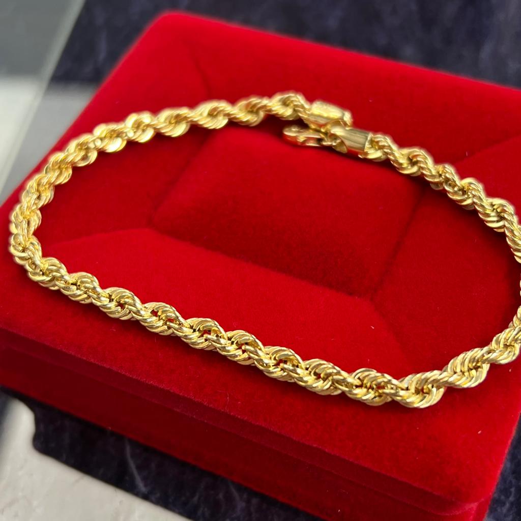 14k gouden armband rope schakel nieuw, Ophalen of Verzenden, Nieuw, Goud
