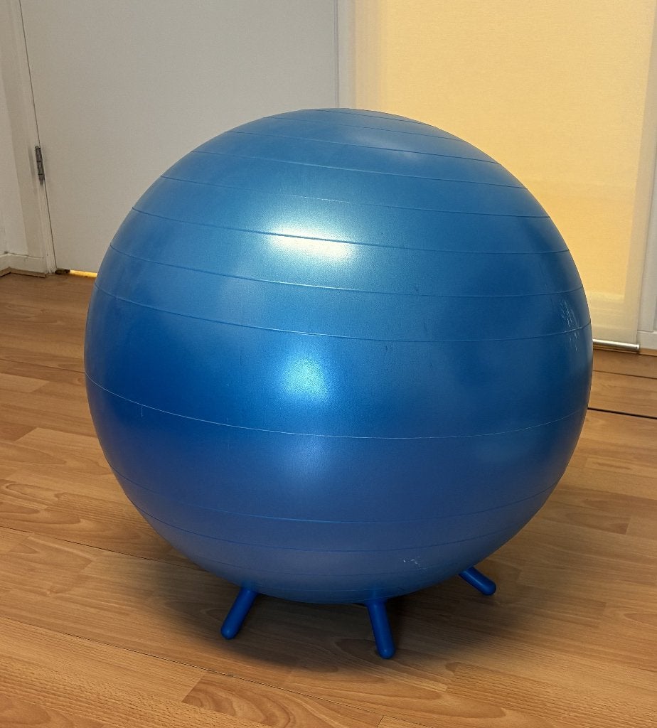 Ergonomische zitbal - 65 cm - voor actief zitten en yoga, Ophalen, Gebruikt, Blauw, Bureaustoel