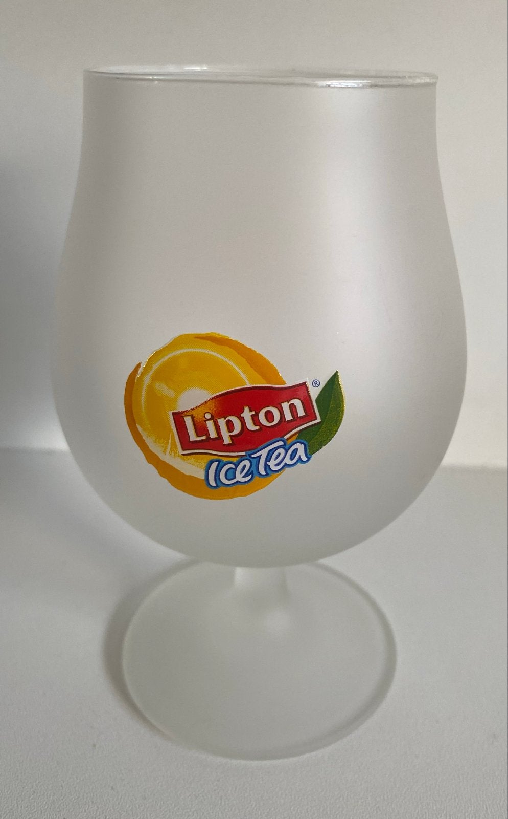Glas van Lipton Ice Tea KNVB WK 2010. Hoogte 14,5 cm., Ophalen of Verzenden, Zo goed als nieuw, Frisdrankglas