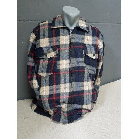 Gevoerd Houthakkers vest met blauwe en beige strepen., Kleding | Heren, Truien en Vesten, Ophalen of Verzenden, Nieuw, Overige maten