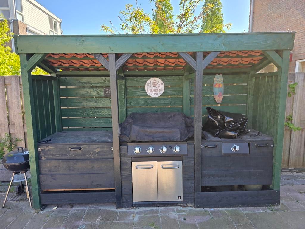 Buitenkeuken met Jamestown gasbarbecue en overkapping, Tuin en Terras, Gasbarbecues, Ophalen, Gebruikt, Jamestown