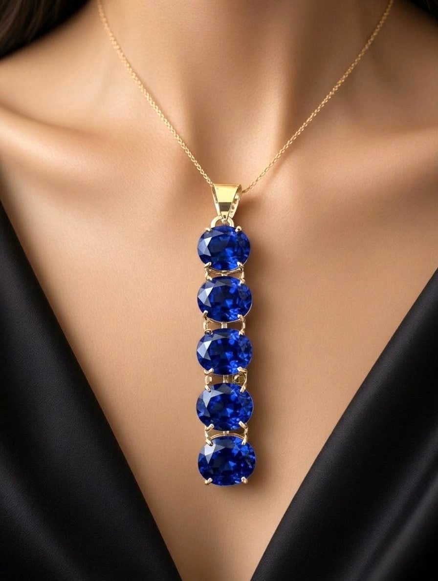 Saffier blauw zilver 925 hanger pendant ab, Verzenden, Nieuw, Blauw, Zilver