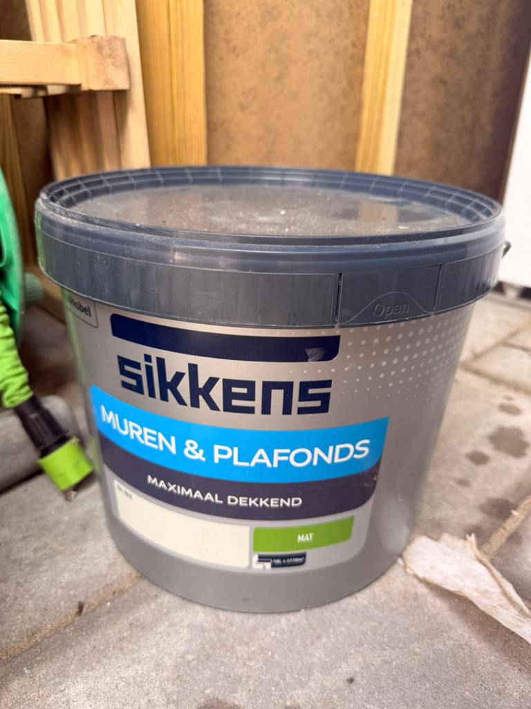 Sikkens muren & plafonds RAL9010 MAT (nieuw, sealed) 10 L, Ophalen, 5 tot 10 liter, Wit, Nieuw