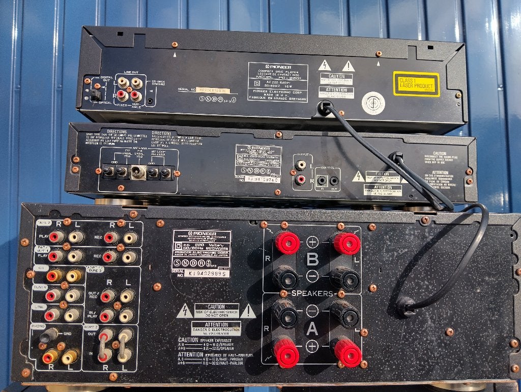 Pioneer A-767 Mark 2 versterker, cd speler, tuner, speakers, Ophalen, Gebruikt, Pioneer, 120 watt of meer