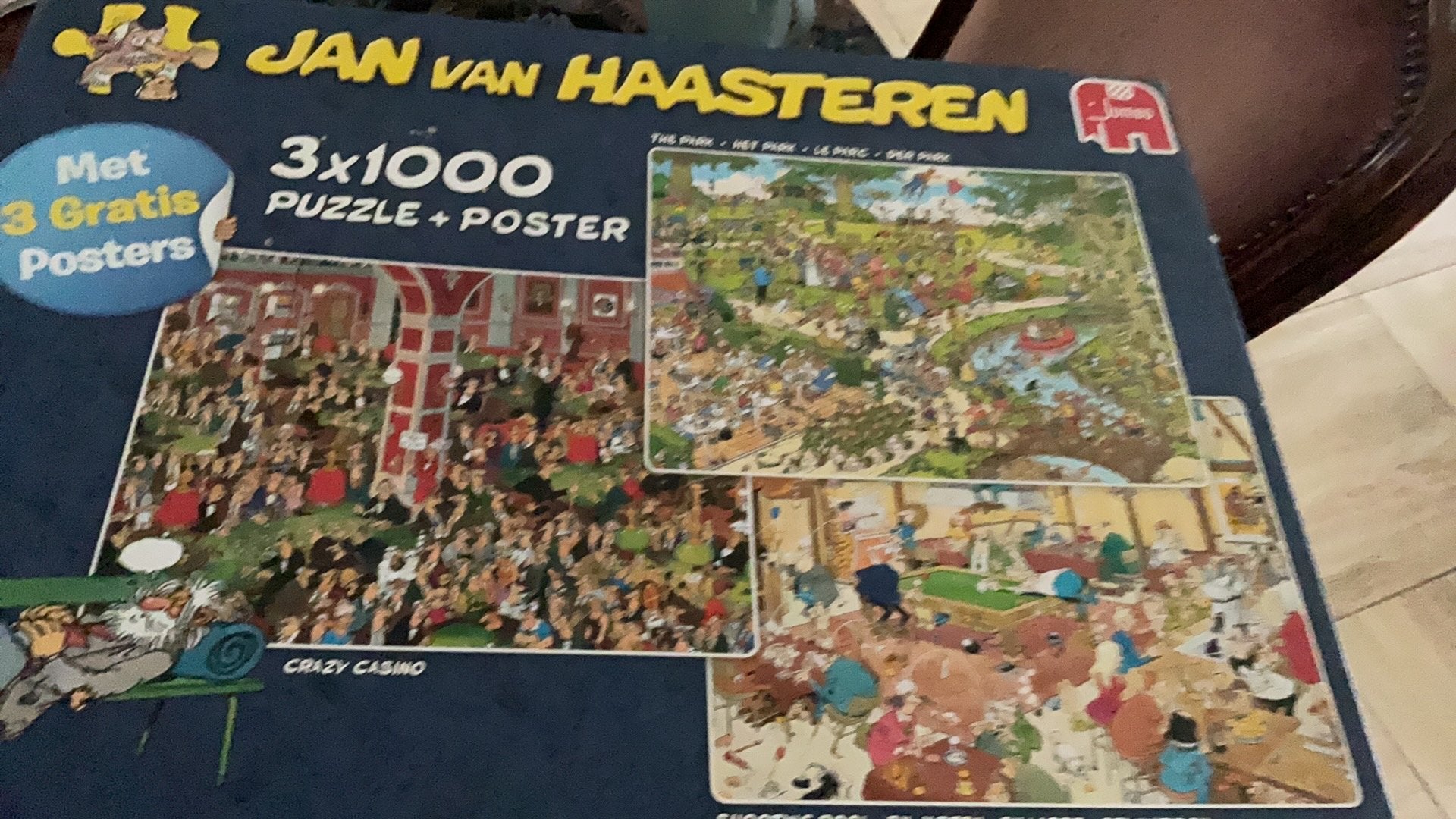 J v haasteren 3 x 1000 st. Het park- Biljarten - Crazy casi, Hobby en Vrije tijd, Denksport en Puzzels, Ophalen of Verzenden, 500 t/m 1500 stukjes
