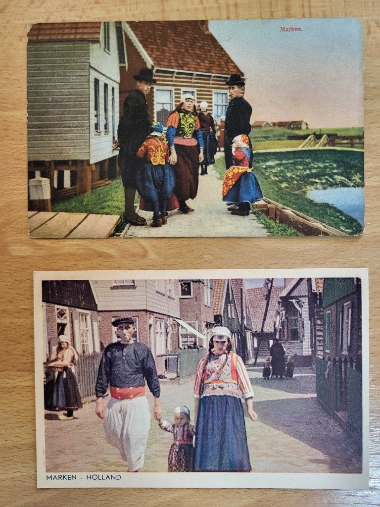 ansicht MARKEN Klederdracht gezin (2x), Ophalen of Verzenden, Voor 1920, Noord-Holland