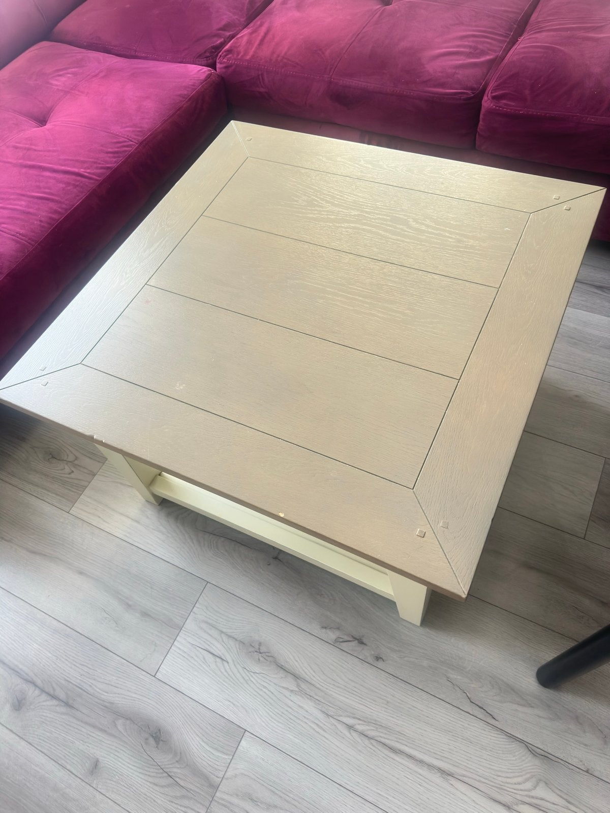 Salontafel 75x75 met lade en opbergruimte, Ophalen, Gebruikt, Vierkant, 50 tot 100 cm
