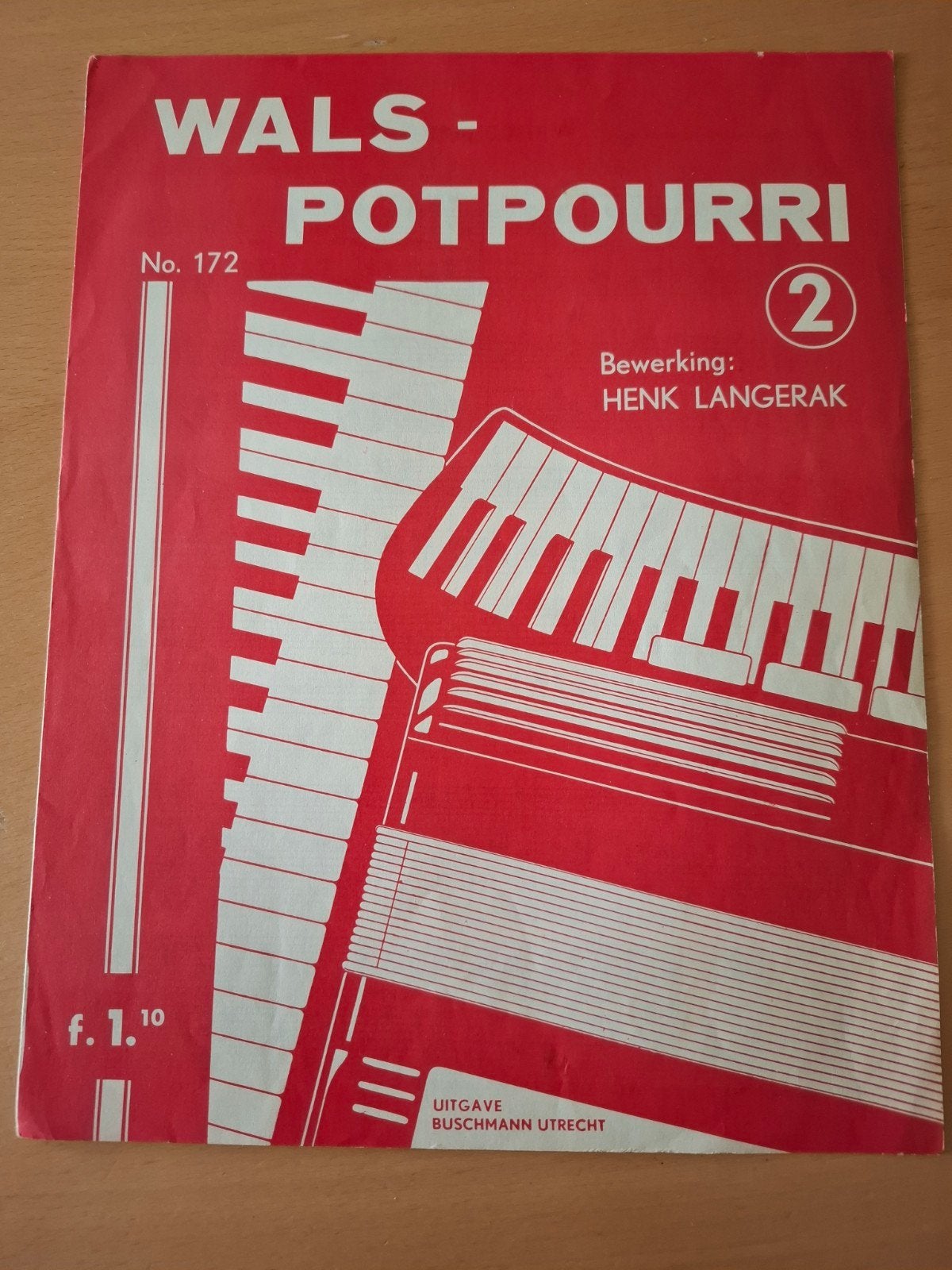 Bladmuziek Accordeon: Wals-potpourri nr. 172 - Henk Langerak, Gebruikt, Klassiek, Ophalen of Verzenden, Artiest of Componist