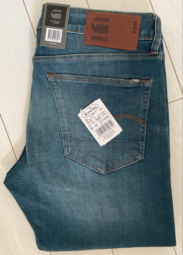G-Star 3301 Slim Jeans W34 L36 NIEUW, Ophalen of Verzenden, Nieuw, Blauw, W33 - W34 (confectie 48/50)