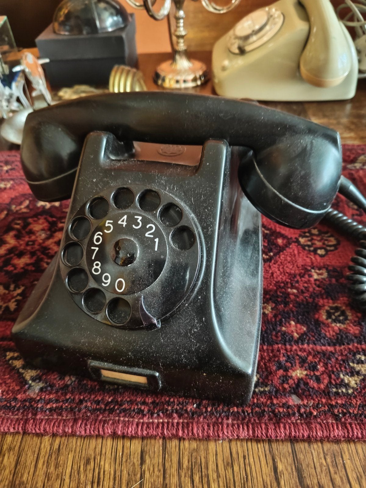 Vintage PTT Telefoon met Draaischijf - Zwart, Ophalen of Verzenden