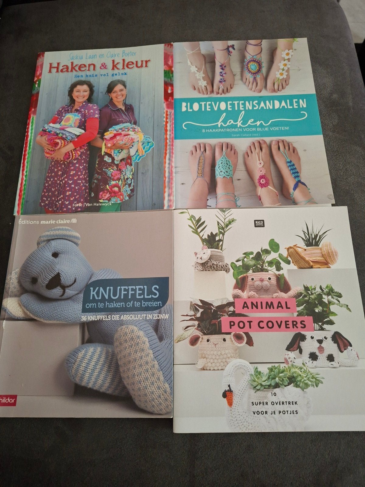 Hobbyboeken: Haken, breien en knutselen (4 boeken), Ophalen of Verzenden, Zo goed als nieuw, Haken, Patroon of Boek