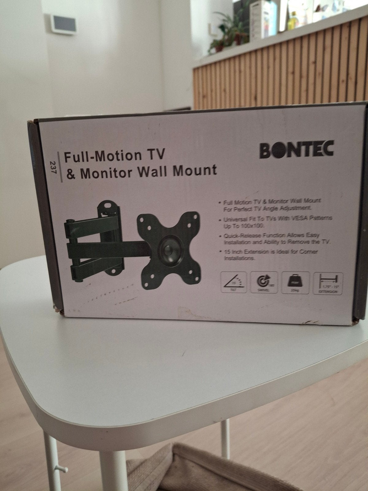 BONTEC Full-Motion TV & Monitor Muurbeugel VESA 100, Ophalen of Verzenden, Nieuw