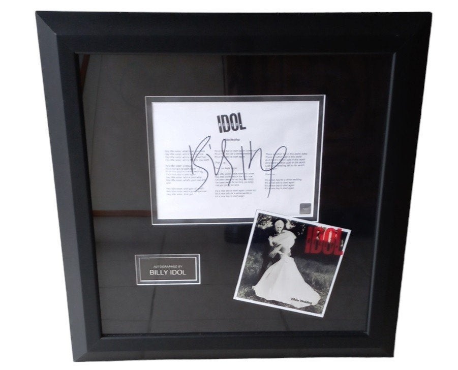 Billy Idol "White Wedding" lyrics., Ophalen of Verzenden, Gebruikt, Foto of Kaart, Gesigneerd