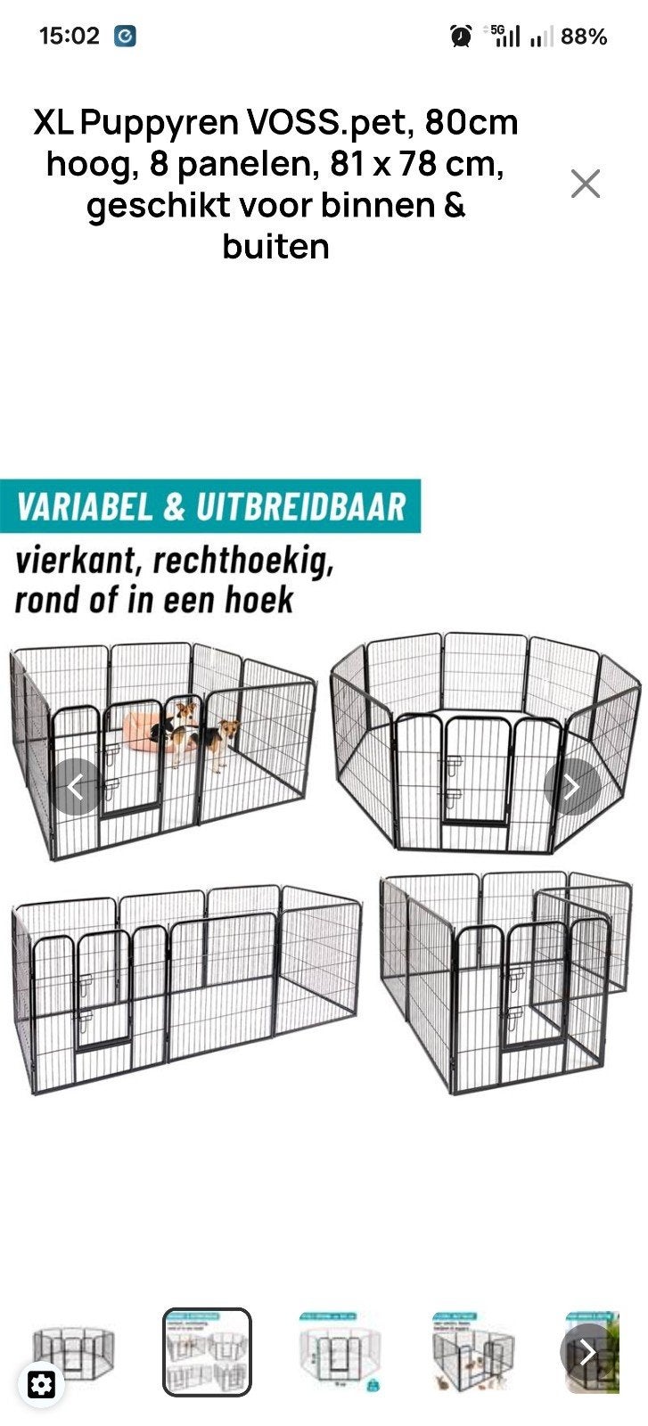 puppy ren 80cm hoog! met plexiglas, Dieren en Toebehoren, Ophalen, Zo goed als nieuw, Hondenren