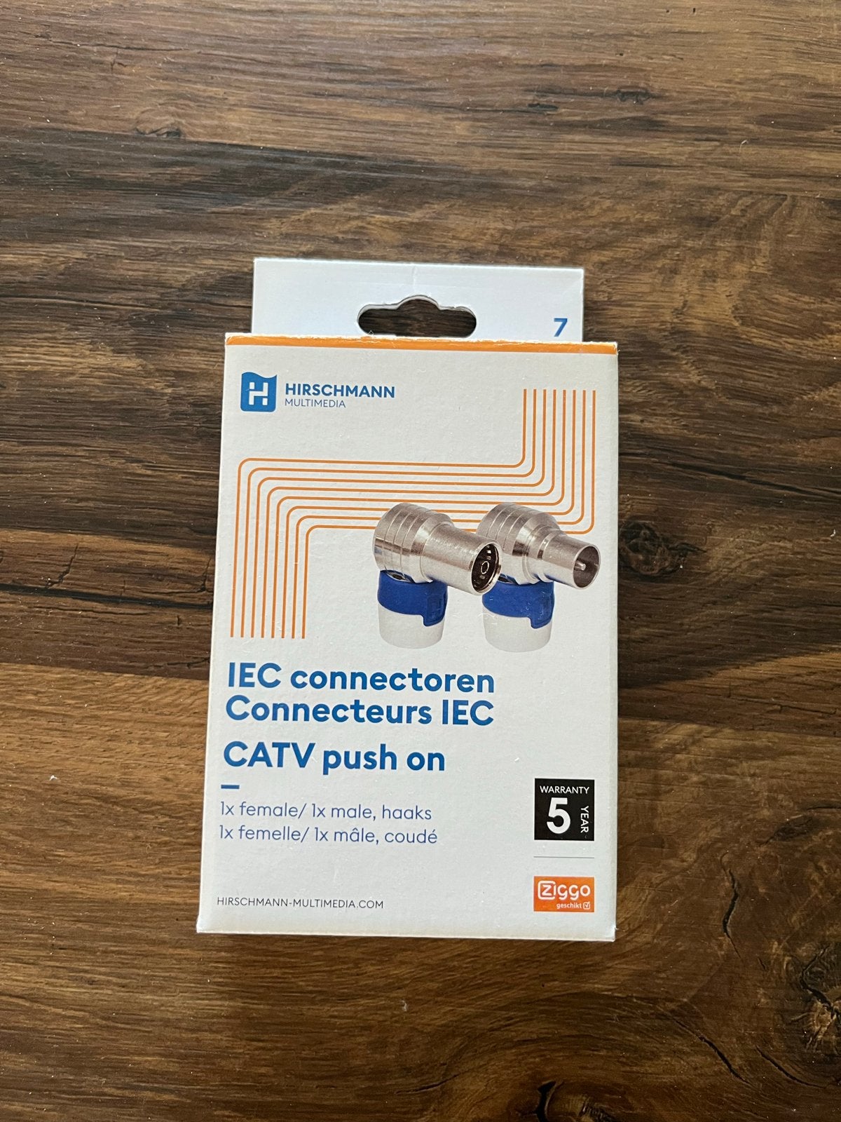 Hirschmann IEC Connectoren CATV Push-on (Nieuw), Ophalen of Verzenden, Nieuw, Minder dan 2 meter, Coaxiale kabel