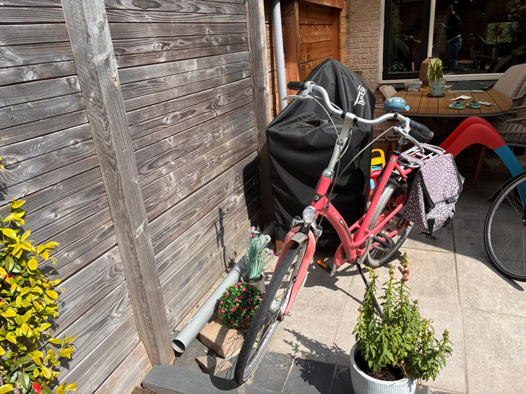 T.e.a.b. Roze damesfiets met lage instap en fietstassen, Fietsen en Brommers, Velgrem, 50 tot 53 cm, Ophalen, Overige merken