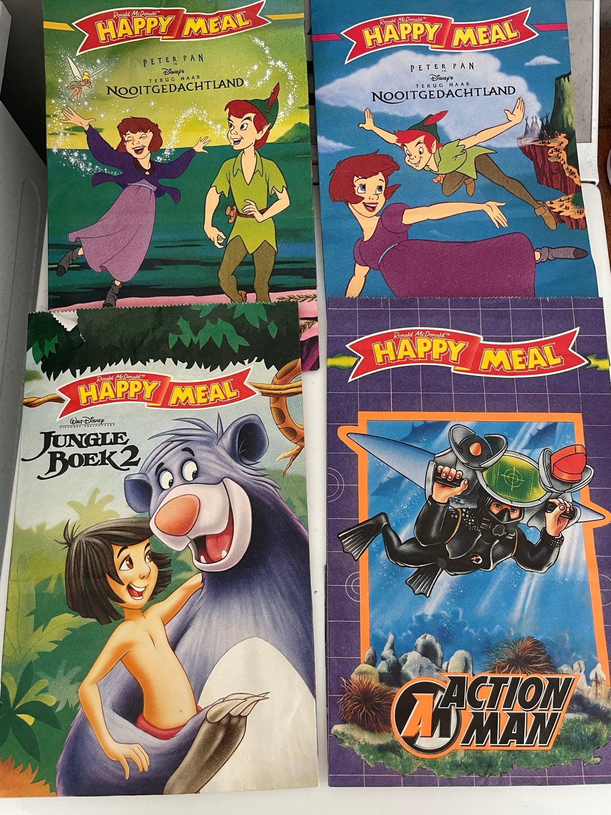 Vintage McDonald's Happy Meal Zakken - Disney & Action Man, Ophalen of Verzenden, Mickey Mouse, Gebruikt, Tas, Koffer of Zak