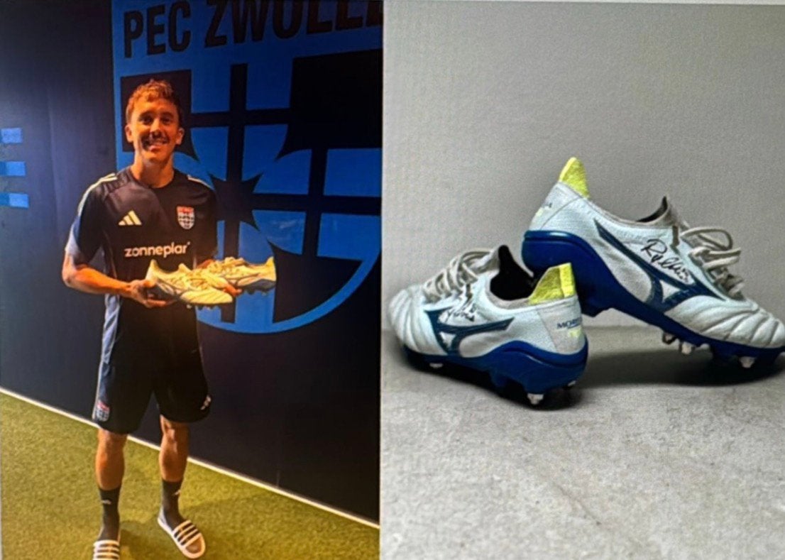 Wedstrijd gedragen gesigneerde voetbalschoenen Ryan Thomas, Ophalen of Verzenden, Shirt