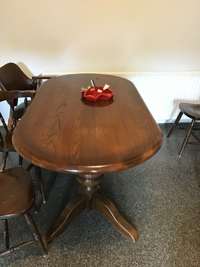 eetkamertafel, Huis en Inrichting, Tafels | Eettafels, Ophalen, Eikenhout, 50 tot 100 cm, Zo goed als nieuw
