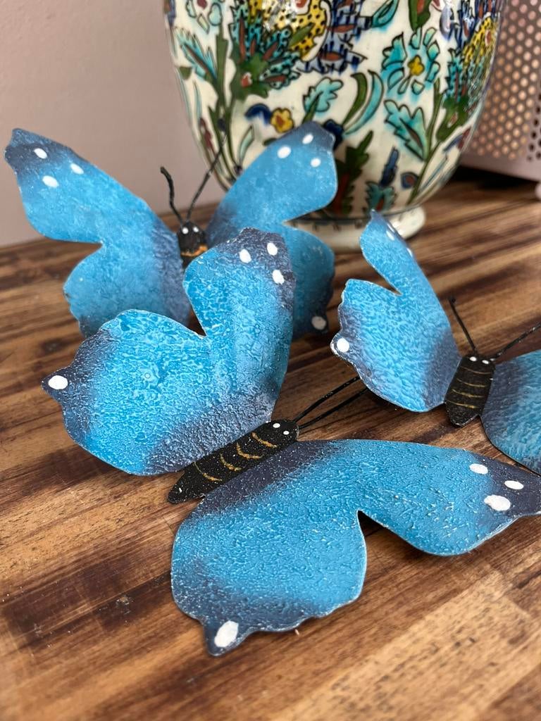 8 metalen decoratie vlinders, Ophalen of Verzenden, Zo goed als nieuw