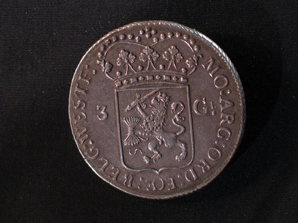 Prachtige 3 gulden zilver West Friesland 1794. 1881, Vóór koninkrijk, Zilver, Losse munt, Overige waardes