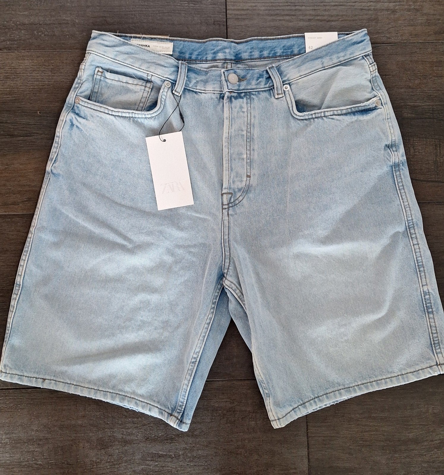 Nieuwe Zara Straight Short spijkerbroek maat 42, Ophalen of Verzenden, Nieuw, Blauw, W32 (confectie 46) of kleiner
