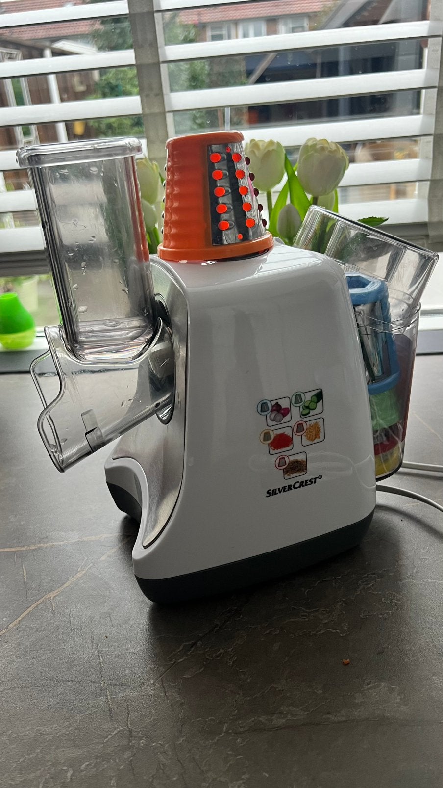 Electrisvhe rasp alles in een, Snijmachine, Ophalen of Verzenden, Zo goed als nieuw, Wit