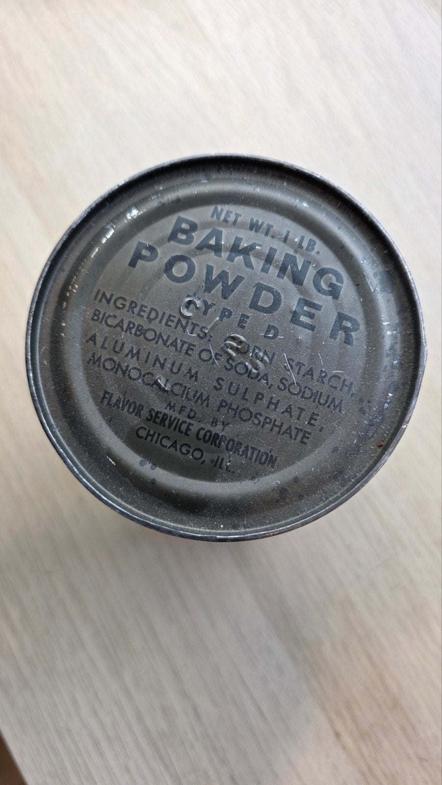 Blikje baking powder. mooie staat., Verzamelen, Ophalen of Verzenden, Landmacht, Amerika