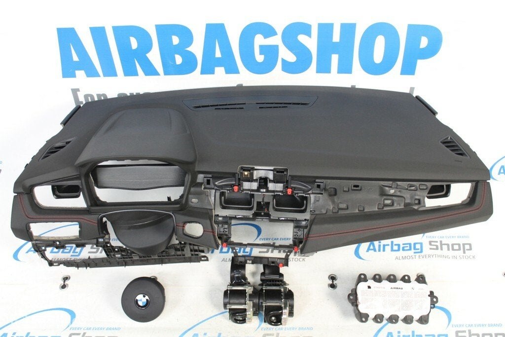 Airbag set - Dashboard M zwart rode stiksel BMW 2 F45 F46