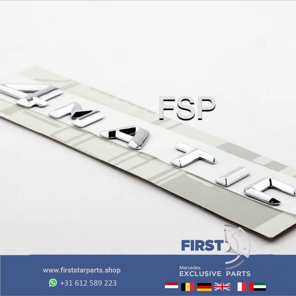 4MATIC LETTERS CHROOM 4 MATIC EMBLEEM Mercedes 2014-2022 AMG, Gebruikt, -, Ophalen of Verzenden, Achter