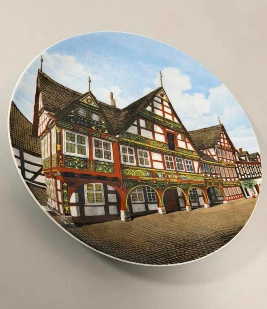 Vintage Fürstenberg Wandbord - Rathaus Schwalenberg Germany, Ophalen of Verzenden