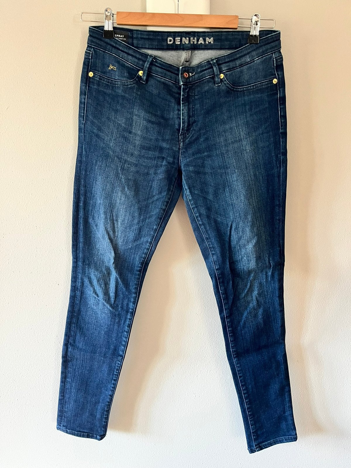 Jeans Denham Spray 30/28, Ophalen of Verzenden, Zo goed als nieuw, Blauw, W30 - W32 (confectie 38/40)