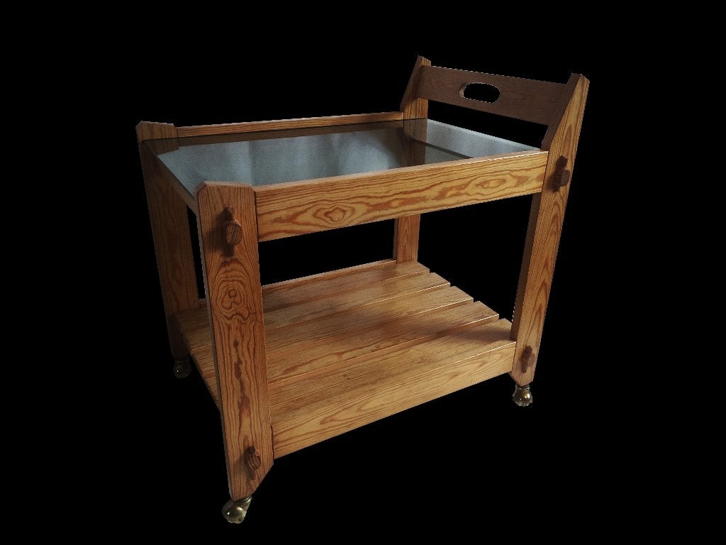 Fantastische vintage Scandinavische design barcart trolley, Ophalen, Gebruikt, Hout