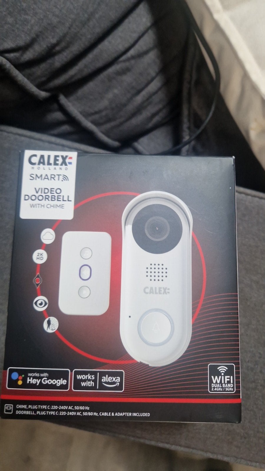 Nieuwe Calex Smart Video Deurbel met Chime 2K HD, Huis en Inrichting, Ophalen of Verzenden, Compatibel met smartphone, Nieuw, Draadloos